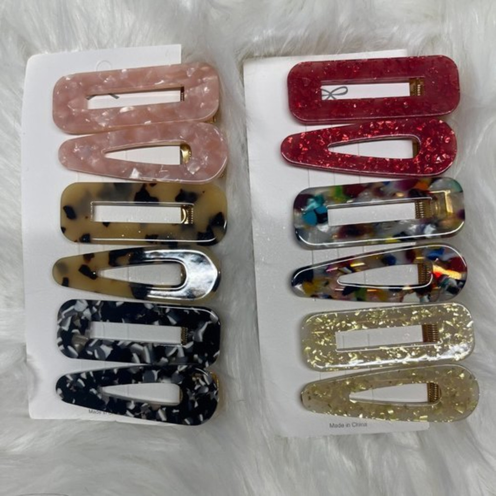 Acrylic Resin New Hair Clips for‎ Women, 12 pieces
